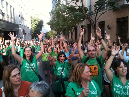 Foto de manifestación en defensa de la educación pública