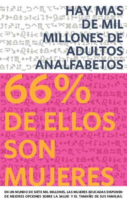 Foto Cartel 1000 millones de adultos analfabetos