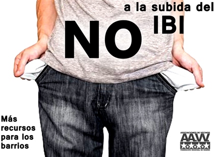 Foto del cartel contra la subida del I.B.I