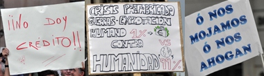 Imagen con carteles del 15M